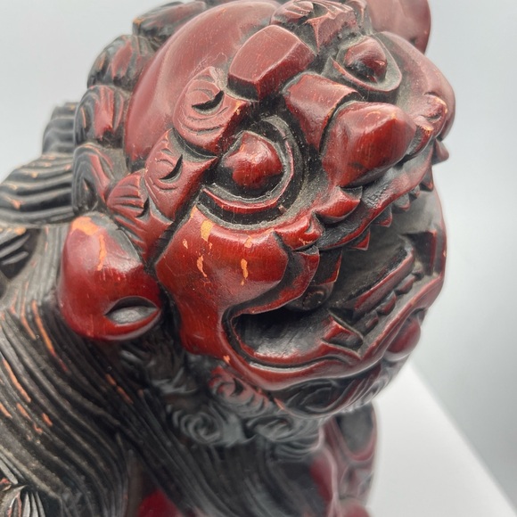 Foo dog wood carved - Picture 2 of 11